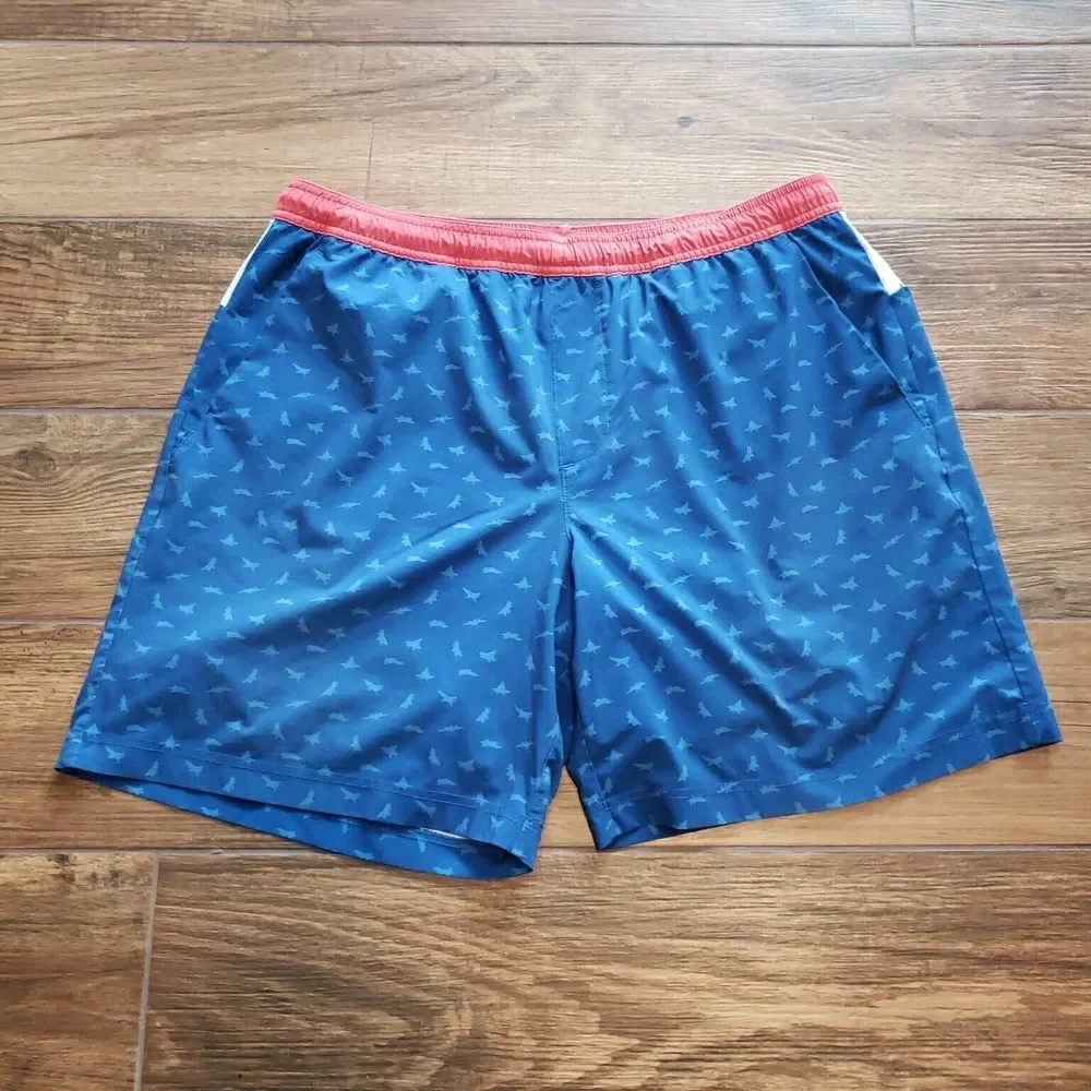 Chubbies Shorts Mens Extra Large Blue AOP Lined Performance Gym Flex Hybrid